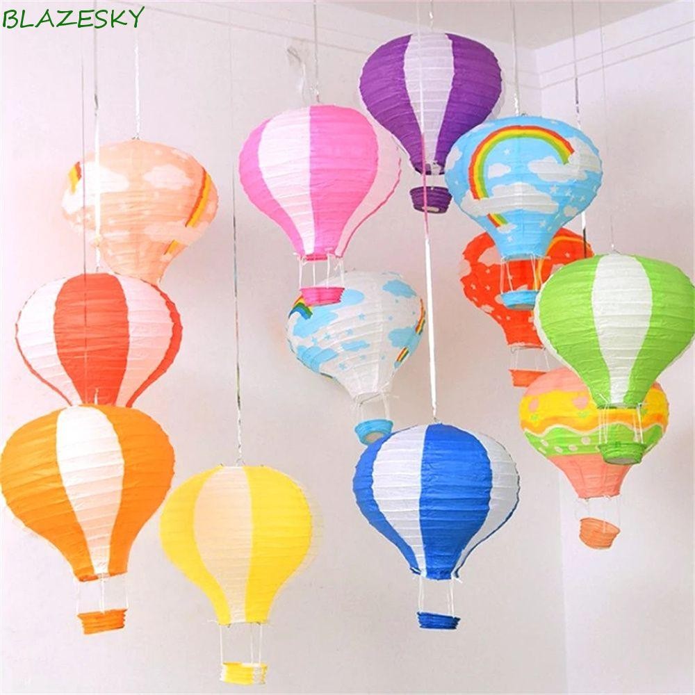Blazesky โคมไฟกระดาษอุปกรณ์ปาร์ตี้สําหรับเด็กบอลลูนอากาศร้อนงานฝีมืองานแต่งงาน DIY โคมไฟเทศกาลสายรุ้ง