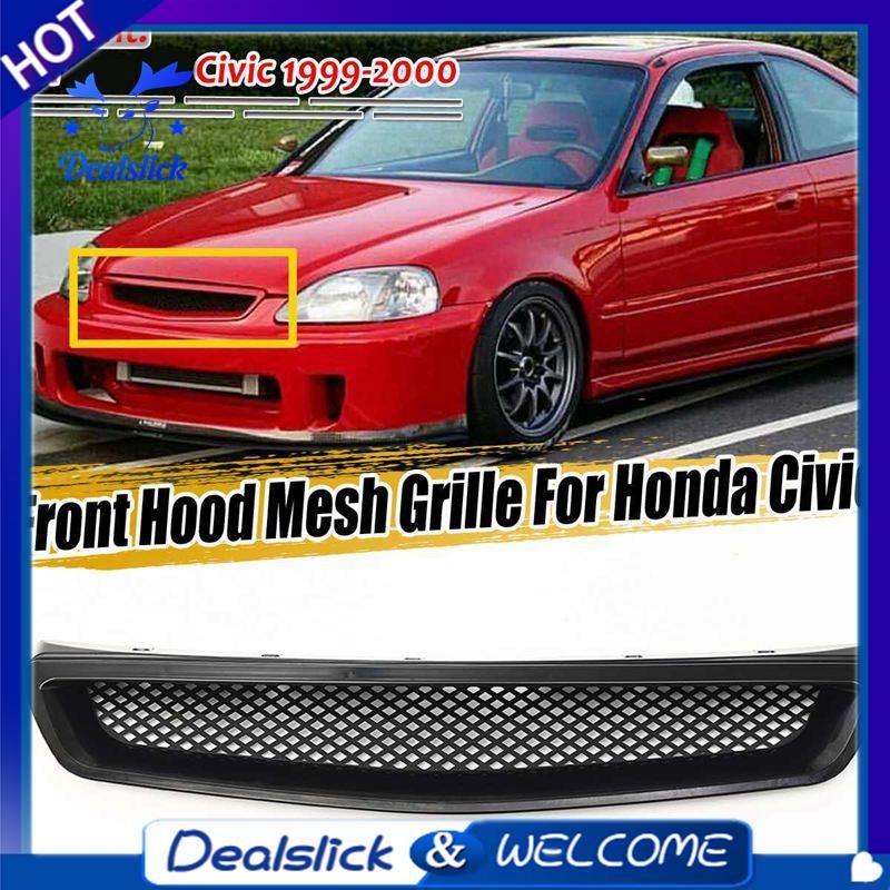 กันชนหน้าฝากระโปรงรถแบบตาข่ายกระจังหน้าแบบสปอร์ตสำหรับ Honda Civic EK CX DX EX HX LX Type R 1999-2000