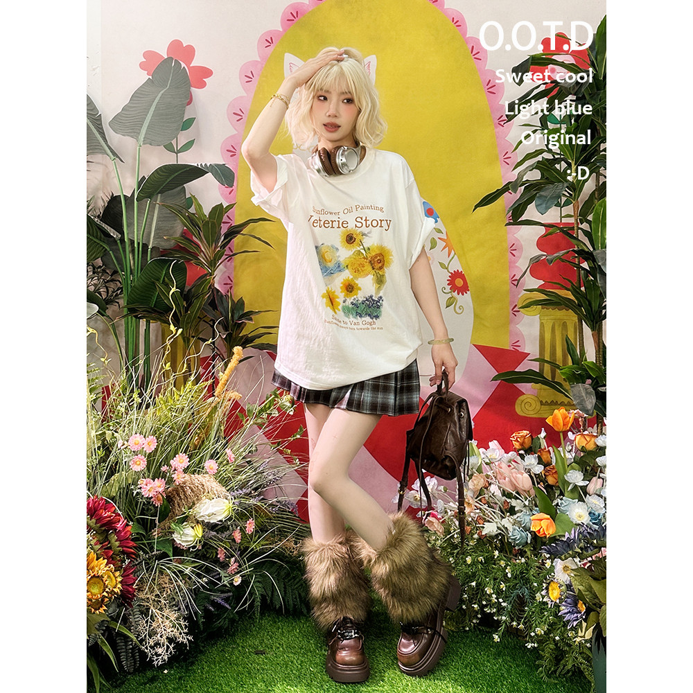 (จัดส่งตลอด 24 ชั่วโมง）Angle Official - Sunflower T-shirt