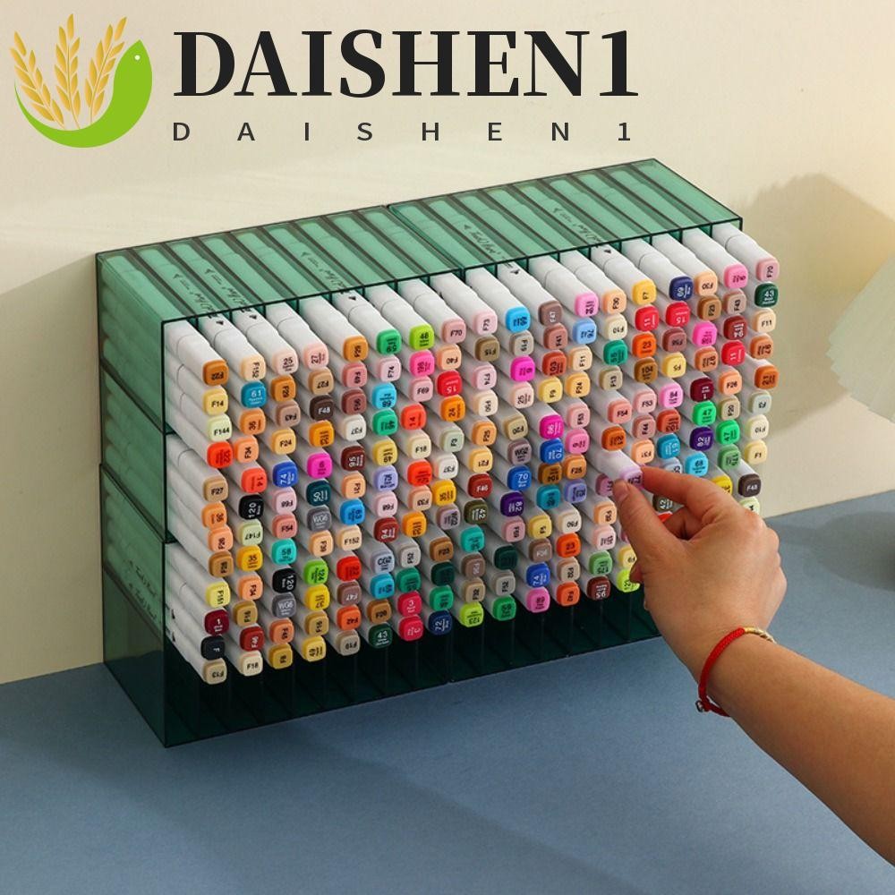 Daishen1 Mark กล่องเก็บปากกา, 18 ช่องผู้ถือเครื่องสําอาง Art Marker Organizer, INS ความจุขนาดใหญ่โปร่งใสมัลติฟังก์ชั่ Desktop Organizer นักเรียน
