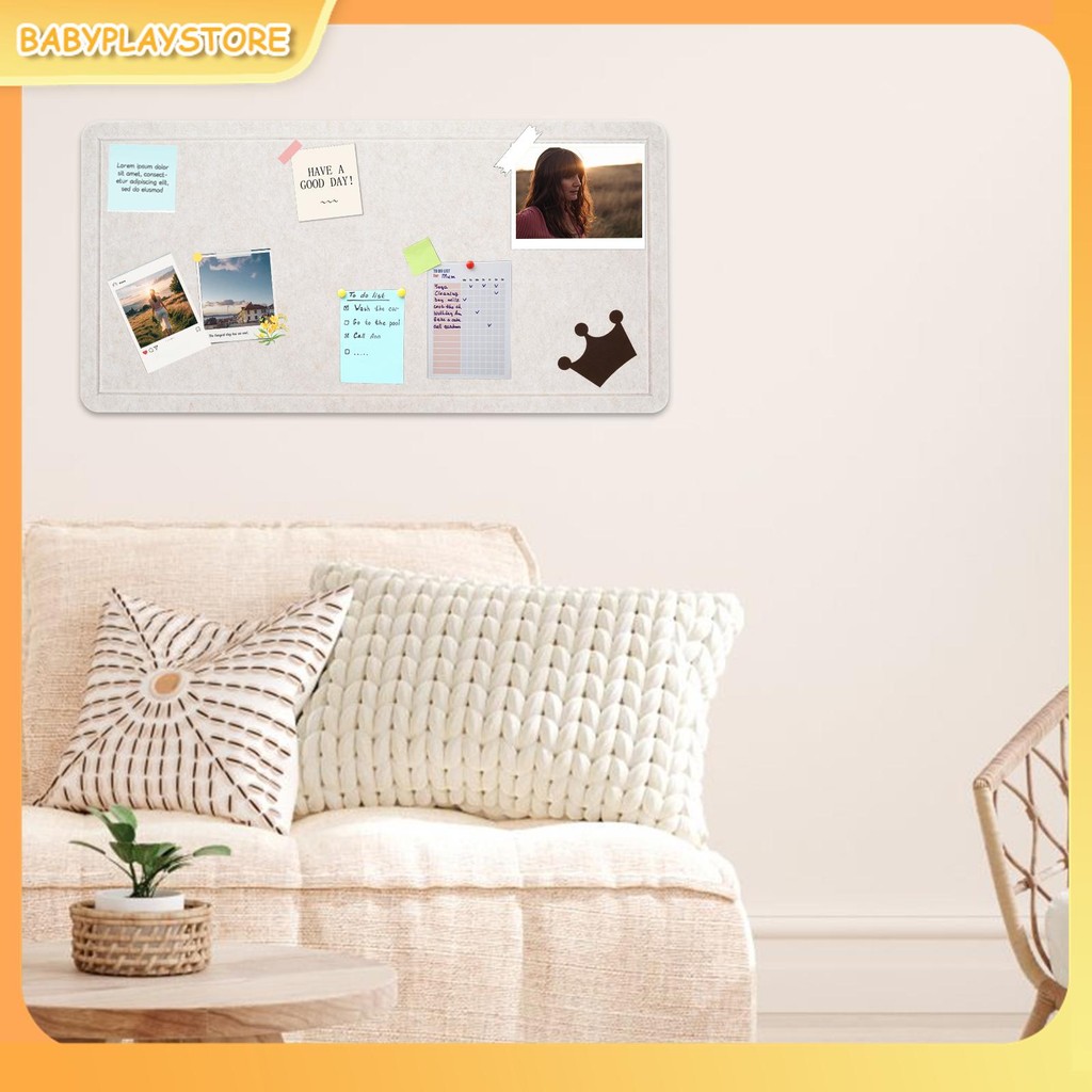 Felt Bulletin Board กระดานไม้ก๊อกพับได้กาว Felt Pin Board ไม่มีเจาะ Felt Bulletin Board กระเบื้องสําหรับโรงเรียนโฮมออฟฟิศ SHOPQJC1450