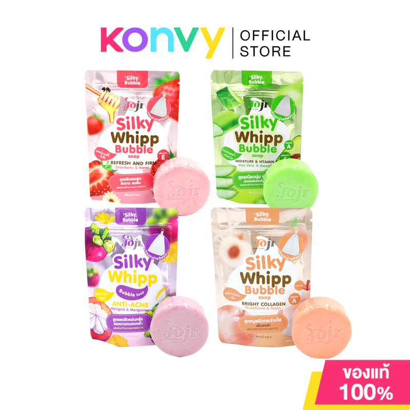 JOJI Secret Young Silky Whipp Bubble Soap โจจิ ซีเคร็ท ยัง สบู่ฟองนุ่มสูตรพิเศษ 100g (Refresh & Firm/Moisture&Vitamin E)