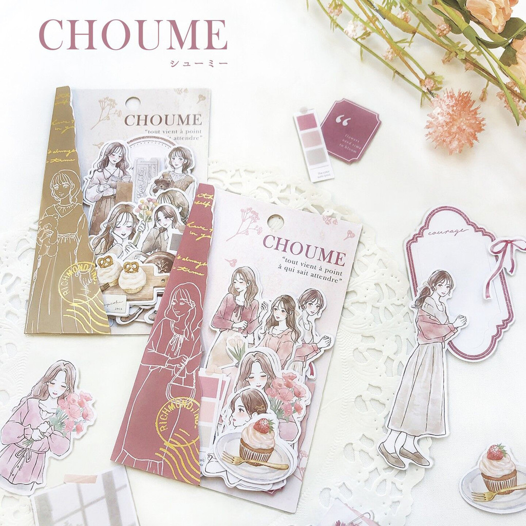 Fresh Art Limited Girl Character Sticker Pack Girl Handbook อัลบั้มไดอารี่ตกแต่งวัสดุสติกเกอร์ CHOUME