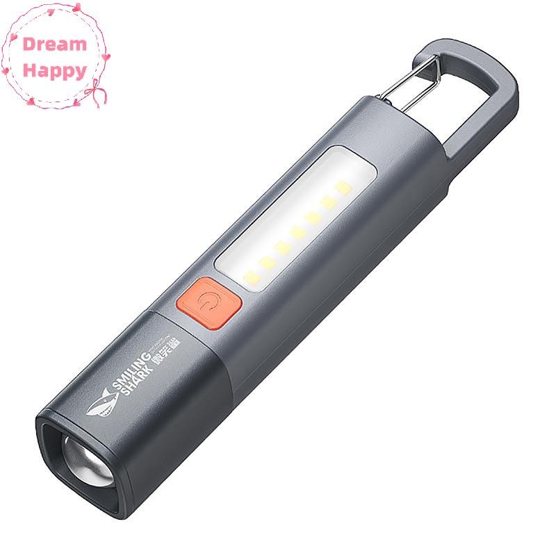 Dreamhappy Smiling Shark ไฟฉาย LED XPE ไฟฉาย Super Bright พร้อมตะขอ Camping Light ชาร์จ LED แบบพกพา Camping โคมไฟ TH