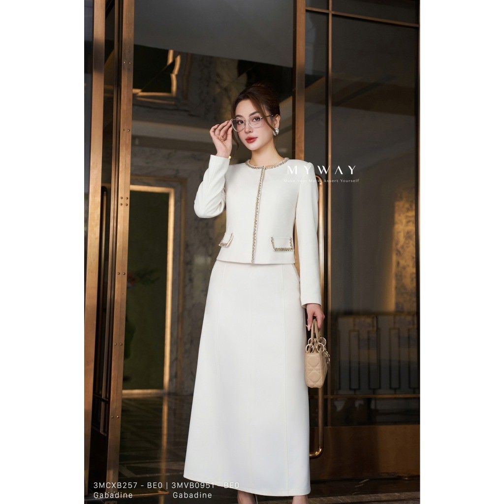 MY WAY ชุดเสื้อกั๊กคอเต่าสั้นคุณภาพสูง 3MVB0951 - 3MCXB257 - BE0