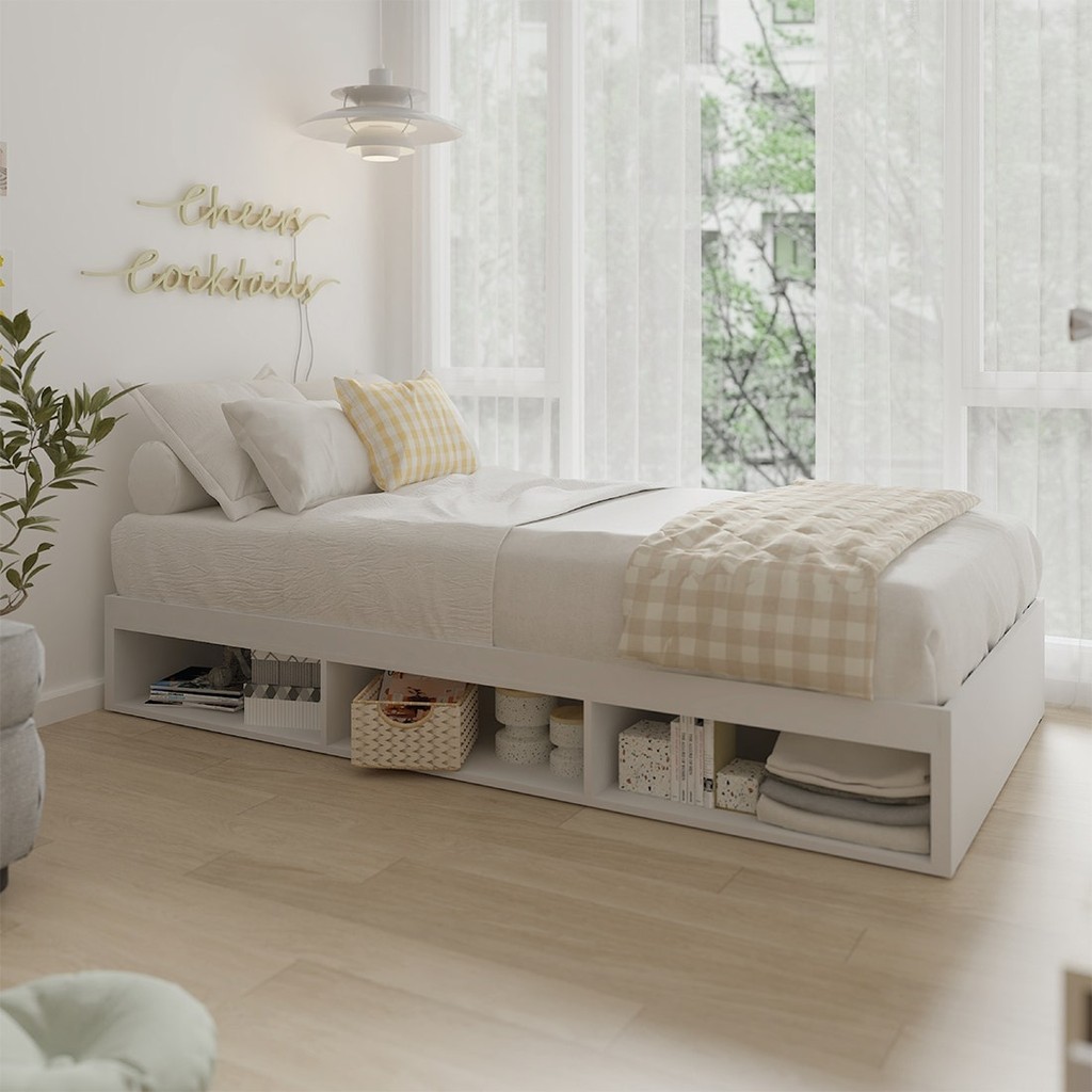 Koncept Furniture เตียง 3.5 ฟุต KC-PLAY รุ่น FANTASY-B สีขาว (110x203x28.5 ซม.) แบรนด์ KONCEPT FURNITURE
