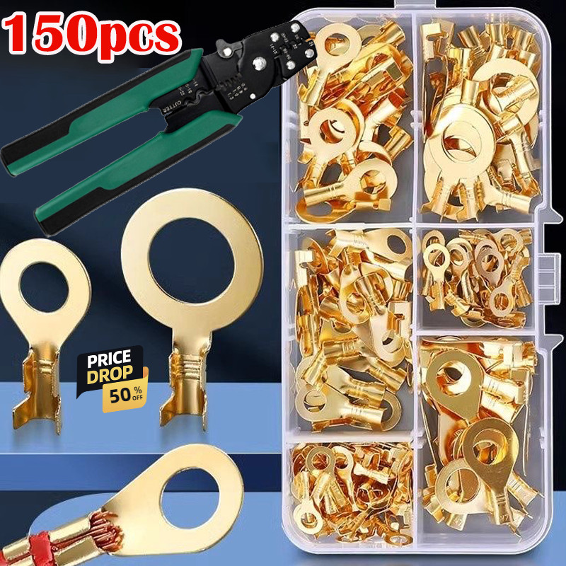 หางปลาทองเหลือง (แท้) (3ขนาด 1,051ตัว/กล่อง) แบนเมีย แบนผู้ ปลอกยาง แบน(ขนาด6.3+4+2.8มิล) รุ่นหนา อย่างดี เกรดเอ ต่อสายไ