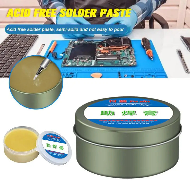 ตะกั่วฟรีอุณหภูมิต่ํา Rosin Solder Paste Flux ฟรีล้างความบริสุทธิ์สูงไฟฟ้าบัดกรีเหล็กซ่อมสําหรับอิเล็กทรอนิกส์ SMD P V8T2