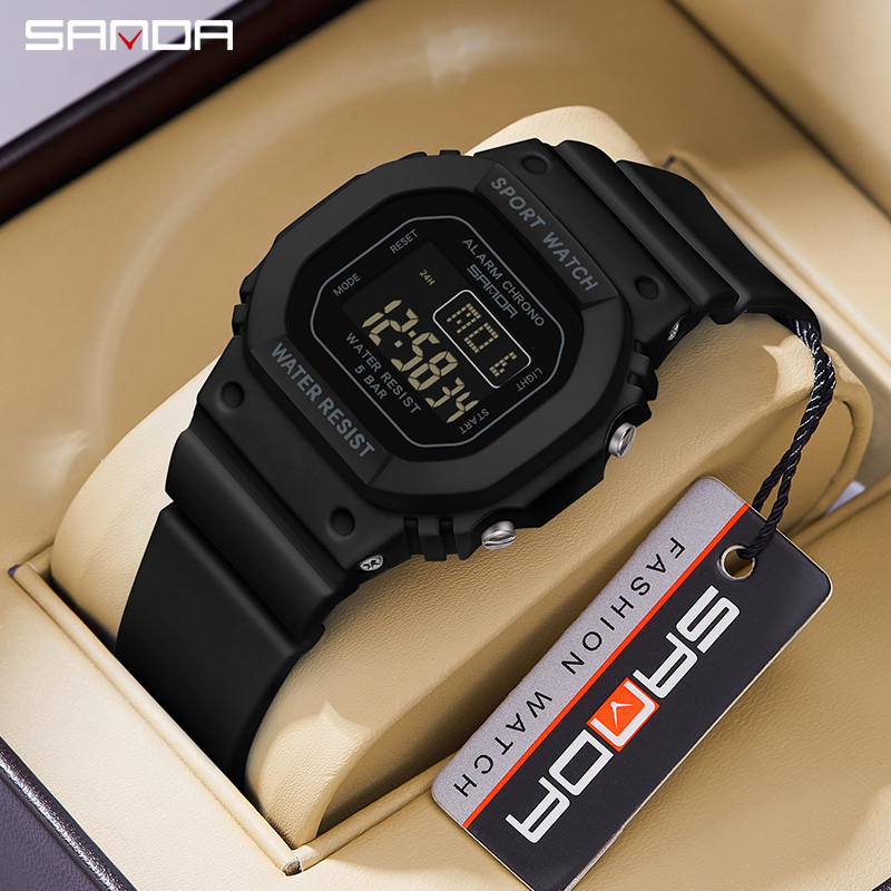 Sanda คลาสสิกอัพเกรดอินเทรนด์สีบล็อกเยาวชนอเนกประสงค์นาฬิกากันน้ําสําหรับผู้ชาย SD393-2