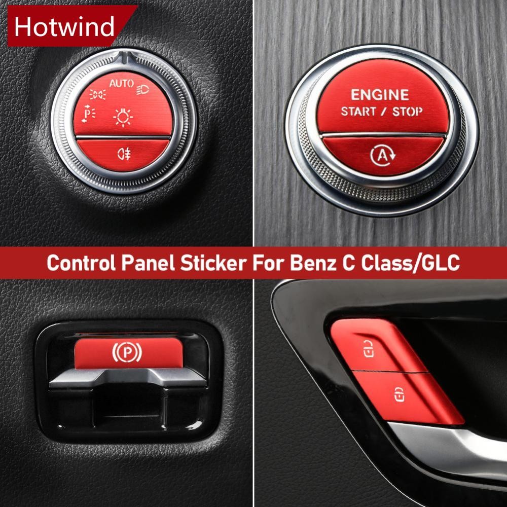 Hotwind ไฟหน้ารถอิเล็กทรอนิกส์ Handbrake Patch ประตูล็อคแผงสติกเกอร์เริ่มตกแต่งการปรับเปลี่ยนอุปกรณ์เสริมสําหรับ Mercedes Benz C GLC W206 X254 W214 2022 C9M6
