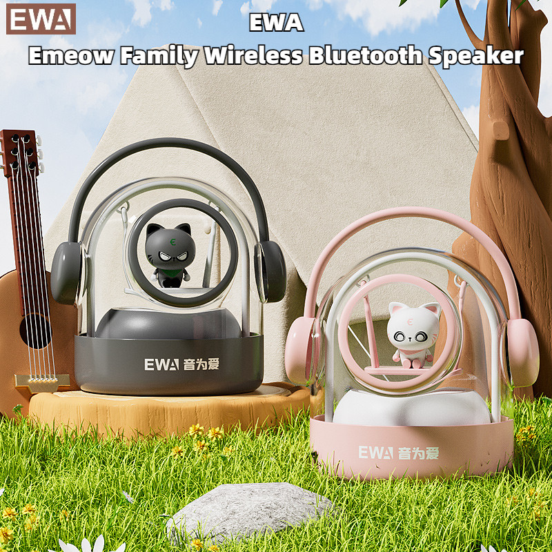 Ewa E Meow Family ลําโพงบลูทูธไร้สาย Creative Retro Desktop คุณภาพสูงลําโพงขนาดเล็กของขวัญ