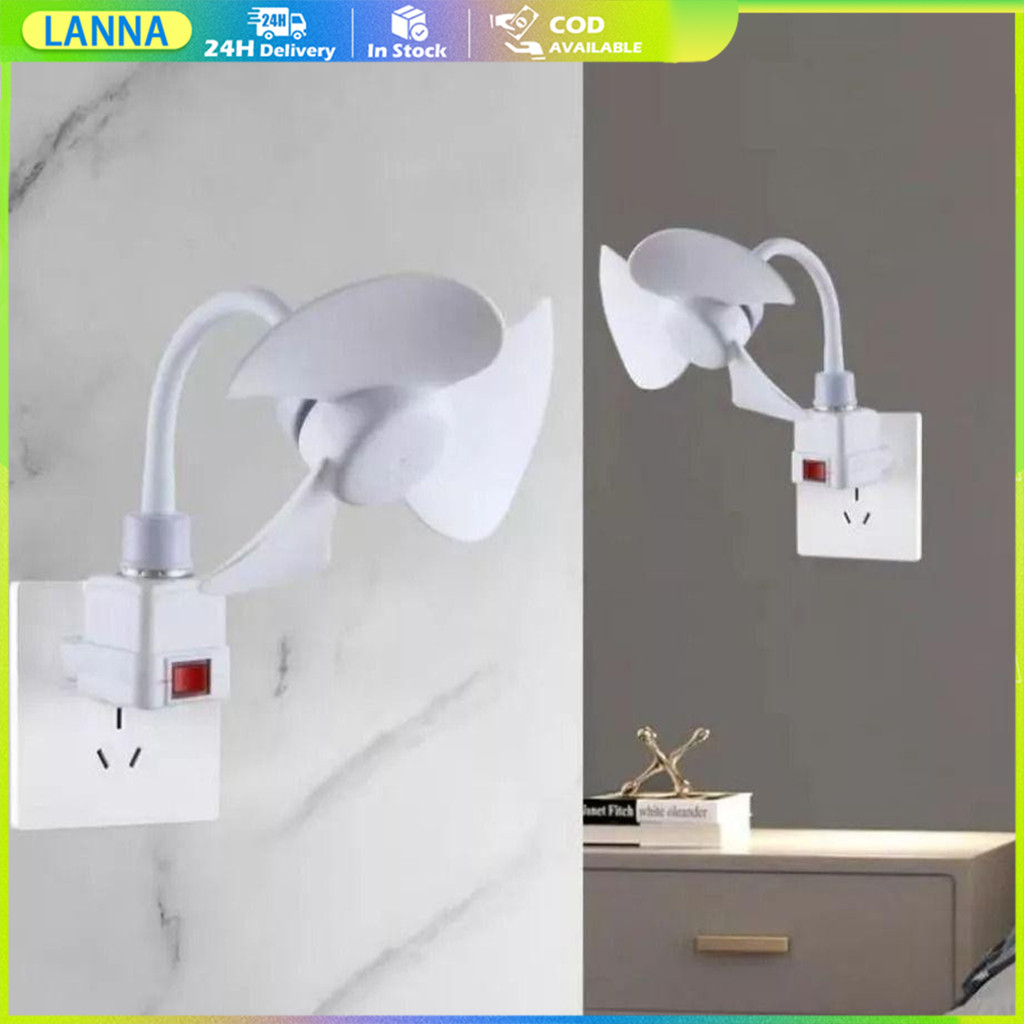 ร้านอยู่ที่ไทย พัดลมเพดานขั้ว e27 พร้อมฐานตั้ง 3ใบพัด 10W 1000r/min เสียงเงียบประหยัดค่าไฟ สำหรับออฟฟิศ ห้องพัก