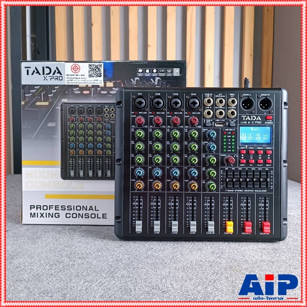 TADA LIVE-6 MIXER มิกเซอร์ ธาดา LIVE 6 LIVE6 Bluetooth มี USB เล่น Mp3 ได้ มีเอฟเฟกแท้ effect EQ 7 แบนด์ มี REC บันทึ...