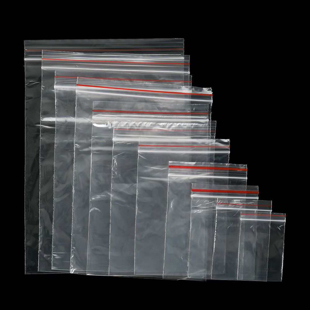 St. kunkka 100 ชิ้นพลาสติกใส Ziplock ถุงซีลอาหาร PE พลาสติกถุงเก็บหนาสําหรับบรรจุภัณฑ์เครื่องประดับ