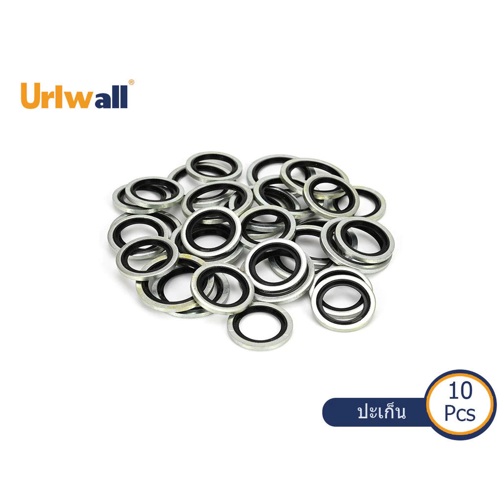 Urlwall ชุดปะเก็นปิดผนึก 10 ชิ้น M6-M30 ขนาดปะเก็นชุบสังกะสีสีขาว Fastener ชุดซีล