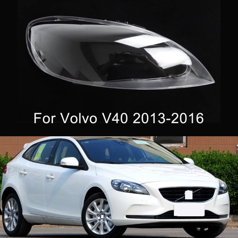 Xf ไฟหน้ารถฝาครอบเลนส์ไฟหน้า Shell โปร่งใสโคมไฟ Plexiglass โคมไฟ Shade สําหรับ Volvo V40 2013 2014 2015 2016