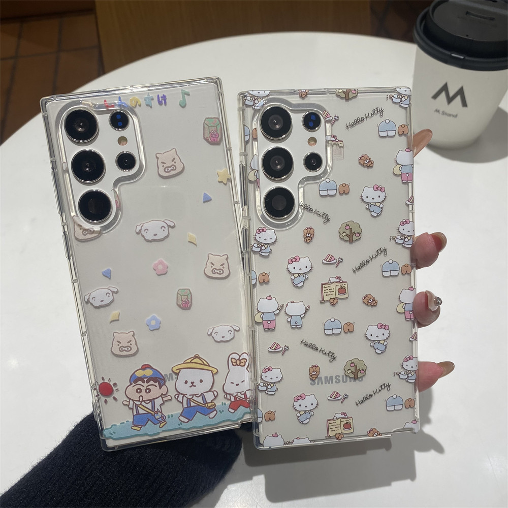 การ์ตูนน่ารัก KT Cat เคสโทรศัพท์ Samsung Galaxy S25 Ultra S24 S23 Ultra S22 Ultra S23FE S21 Ultra S23 Plus Note20 Ultra Soft เคสป้องกัน