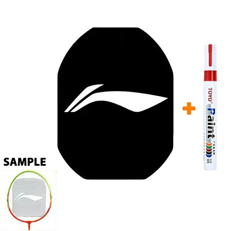 ไม้แบดมินตัน Li-Ning Logo Card Tennis Mark Stencil Board String Logo + 1x RED Marker ปากกา