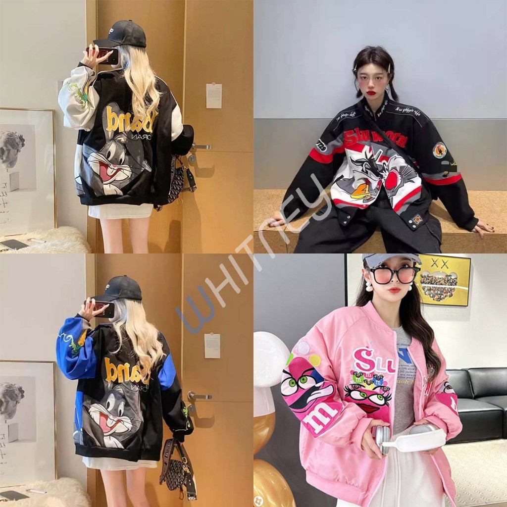 เสื้อแจ็คเก็ตกันหนาว ผ้าร่ม ผ้าพิมพ์ลาย สไตล์เกาหลี(W05X)