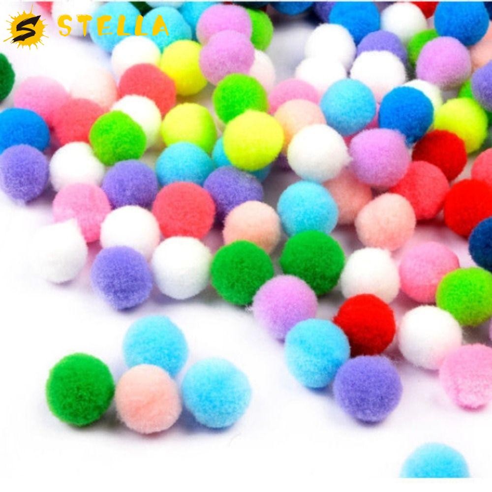 Stella 100 ชิ้น Pompom Fur Balls, 10 มม.สี Candy DIY Pom Ball, Pompoms Chrismas สี Mini ความยืดหยุ่น DIY Plush Ball งานแต่งงาน