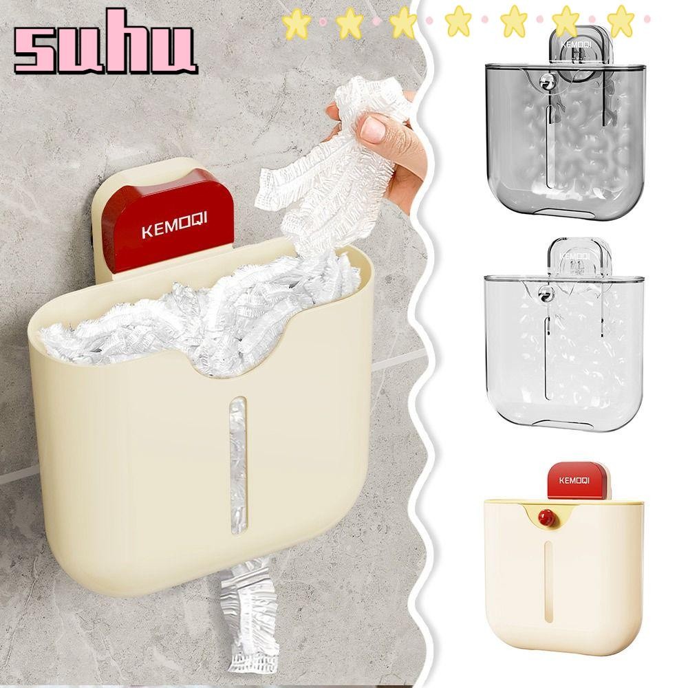 Suhuhd พลาสติกห่อกล่องเก็บ,ห้องครัวห้องน้ํา Organizer ที่ถอดออกได้ PP Cling ฟิล์ม Organizer,ติดผนังกันฝุ่นอาหารผู้ถือ