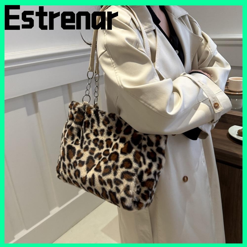 Estrenar Commuting Bag, กระเป๋าสะพายลายเสือดาวอินเทรนด์, กระเป๋าทรงถังลําลองขายร้อน