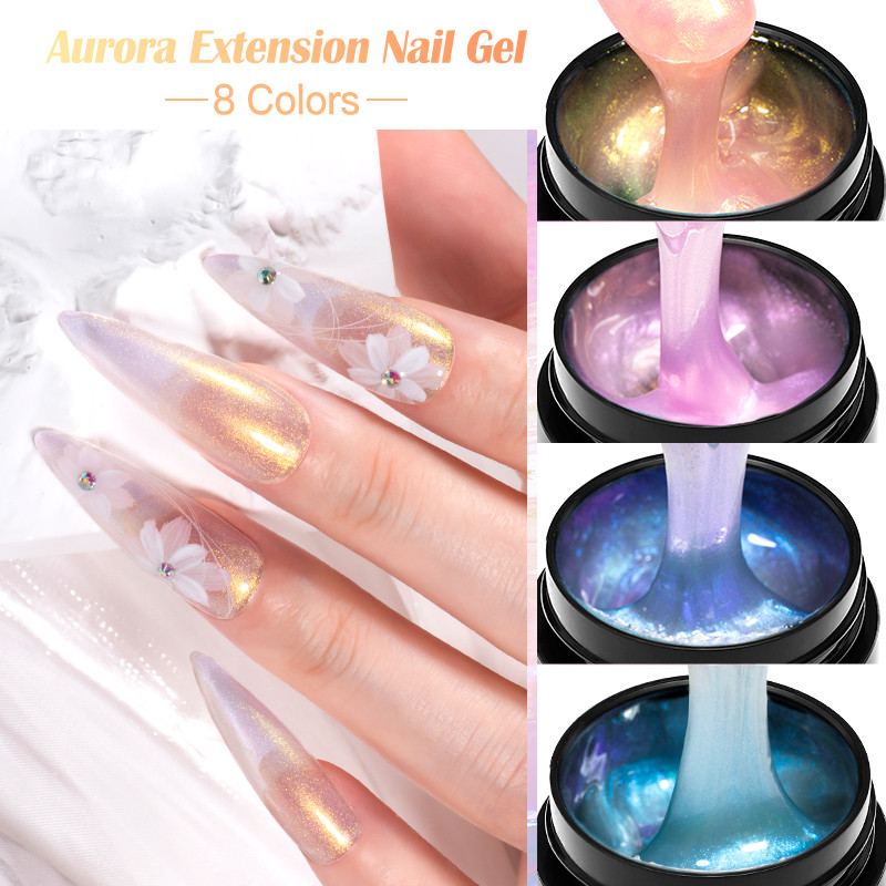 Meet ACROSS Aurora Non Stick Hand Gel Solid Extension Gel ยาทาเล็บเล็บฝรั่งเศส Finger Prolong Construction Hard Gel 8ml