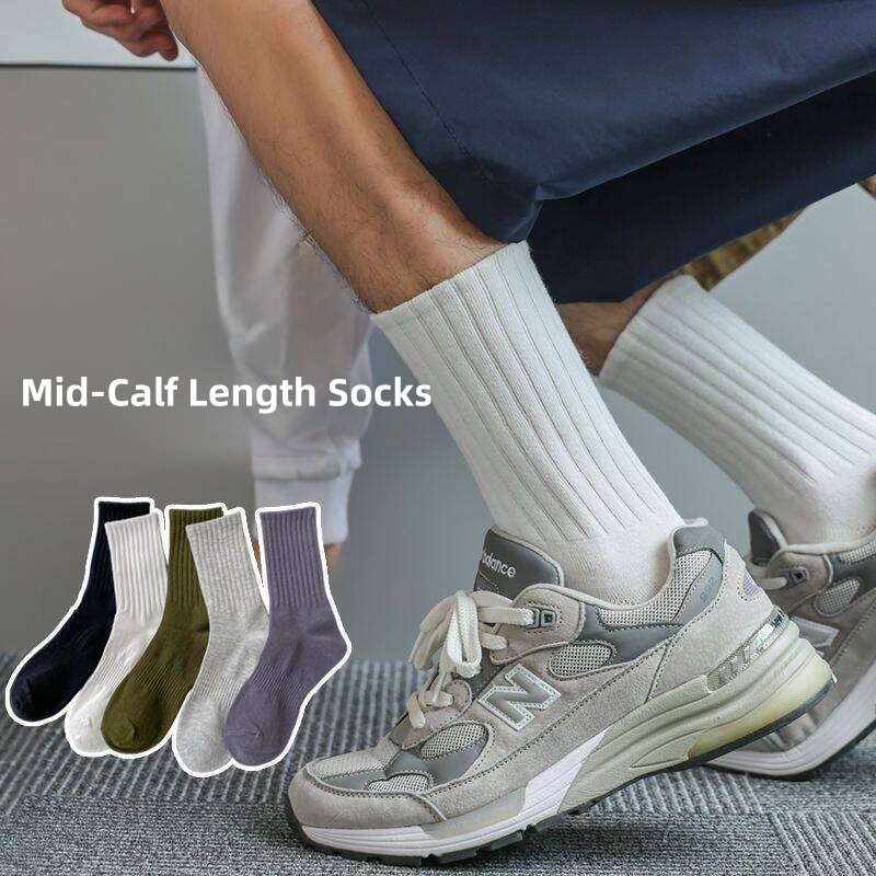 ผู้ชายสีทึบกีฬาถุงเท้าหลอดยืดหยุ่นและสะดวกสบายถุงเท้าผ้าฝ้ายอเนกประสงค์