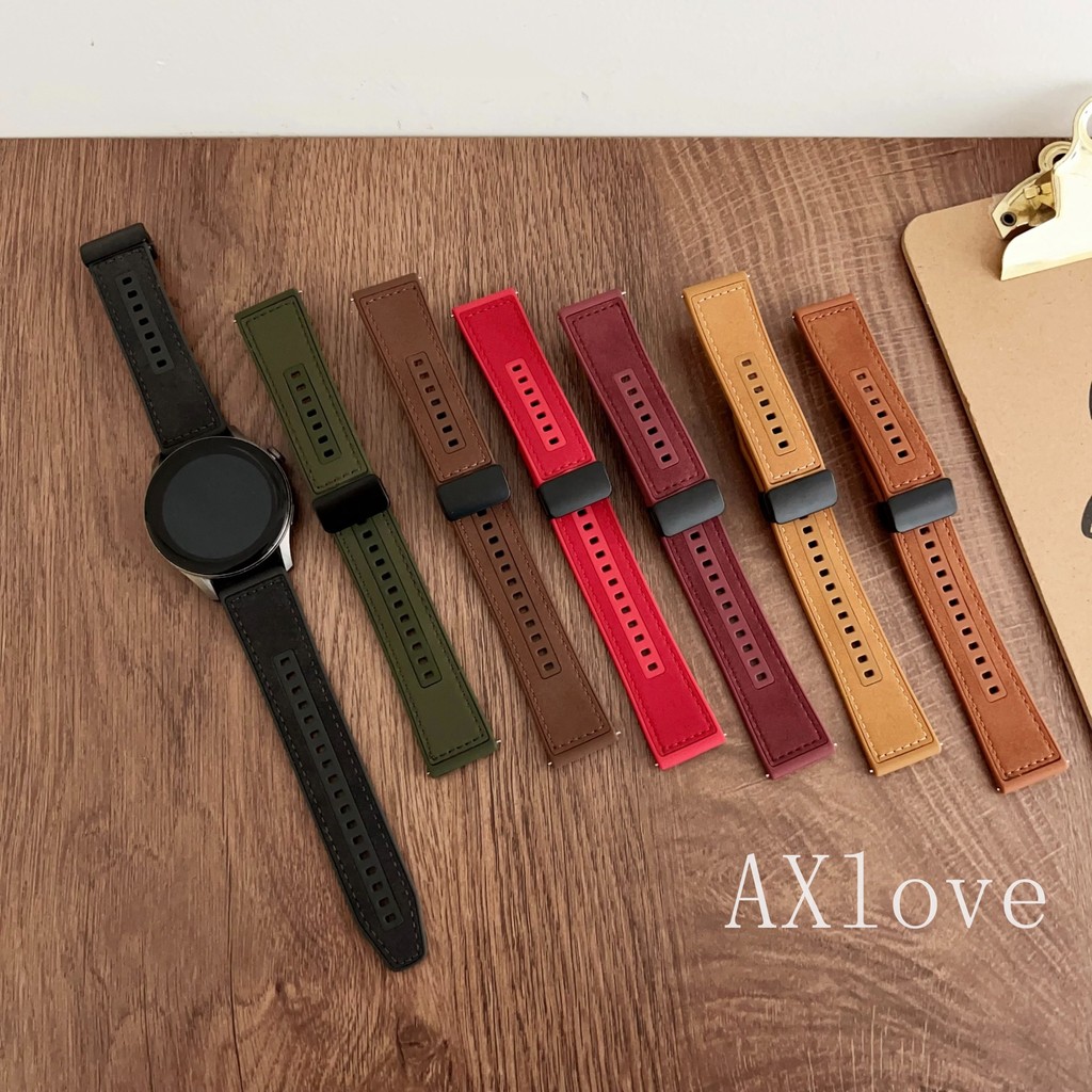 22 มม.สายหนังสําหรับ Samsung Galaxy Watch 3 S3 S4 45 มม.เกียร์ S3 Frontier 46 มม.สร้อยข้อมือสําหรับ Galaxy เปลี่ยนสายคล้อง