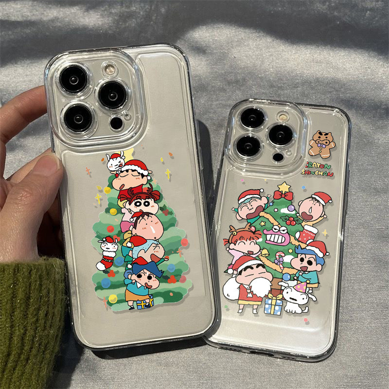 Crayon Christmas tree สําหรับ iPhone 15promax 15pro Xs 16promax 14plus 16pro 12pro xsmmax 13promax X