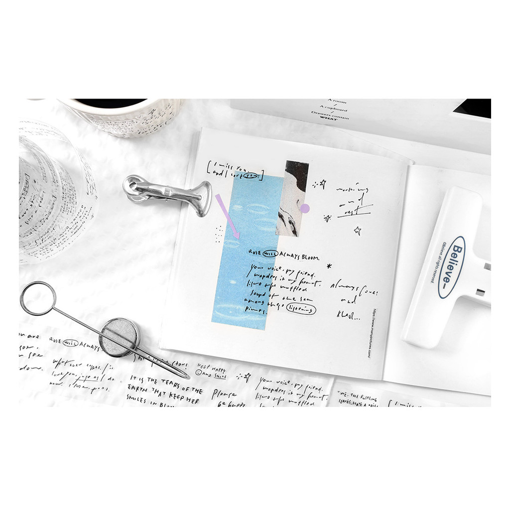 ไดลี่|Jane Notes บันทึก PET Die-Cut Tape ins สติกเกอร์ตัวอักษรภาษาอังกฤษคู่มือ DIY ฐานตกแต่ง Collage คู่มือสติกเกอร์เทป