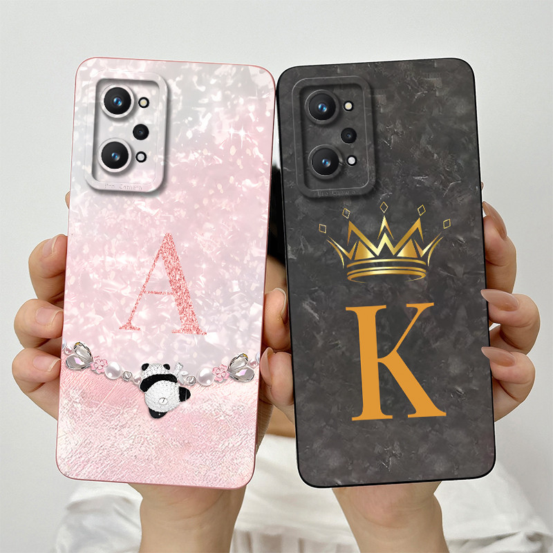 เคสโทรศัพท์กันกระแทกสําหรับrealme GT Neo 3T 2 5Gปลอกแฟชั่นมงกุฎตัวอักษรสแควร์เลนส์ป้องกันซิลิโคนอ่อนนุ่มกลับกรณีฝาครอบ
