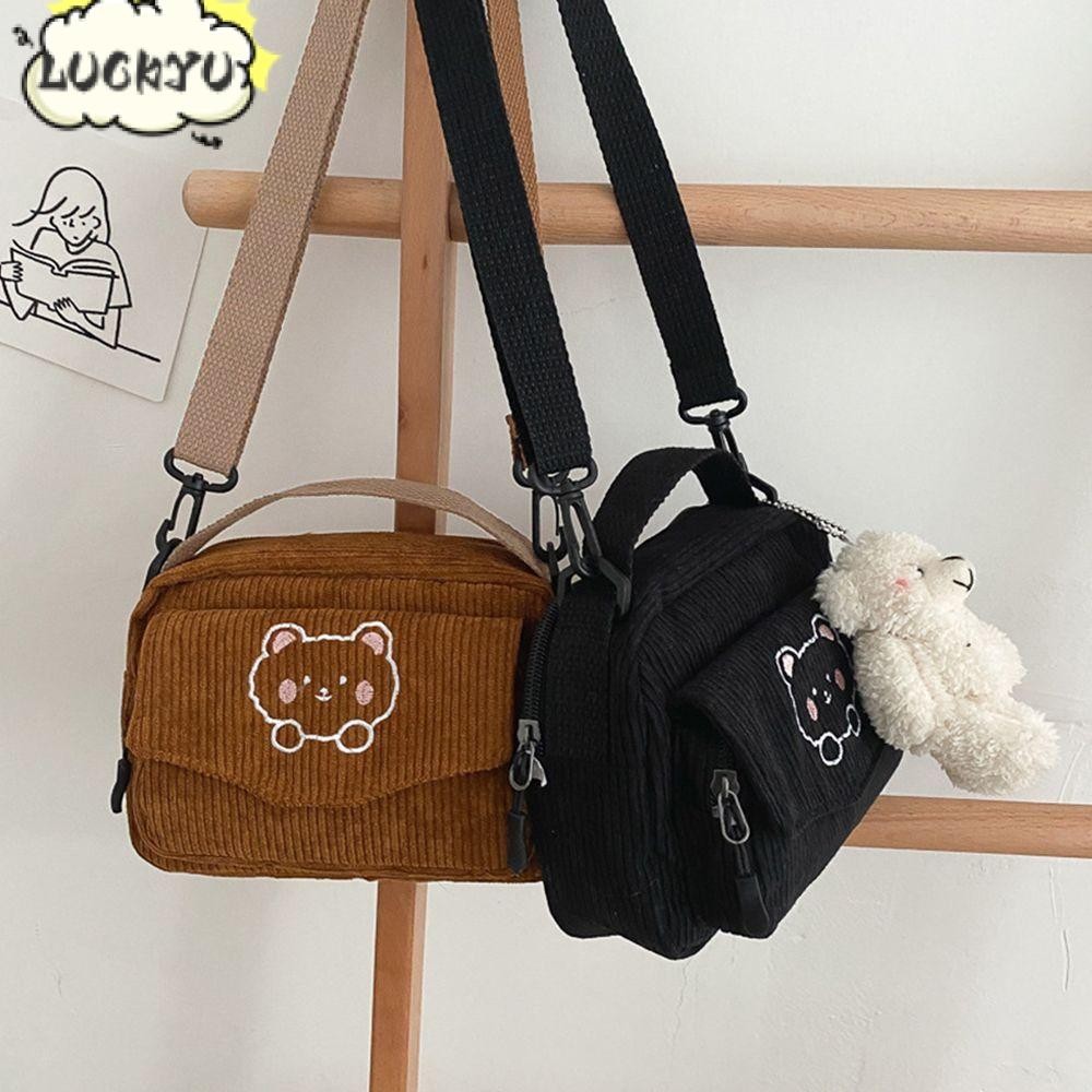 Luckyu Messenger Bag Women Satchel Cartoon Bear Print Handbags