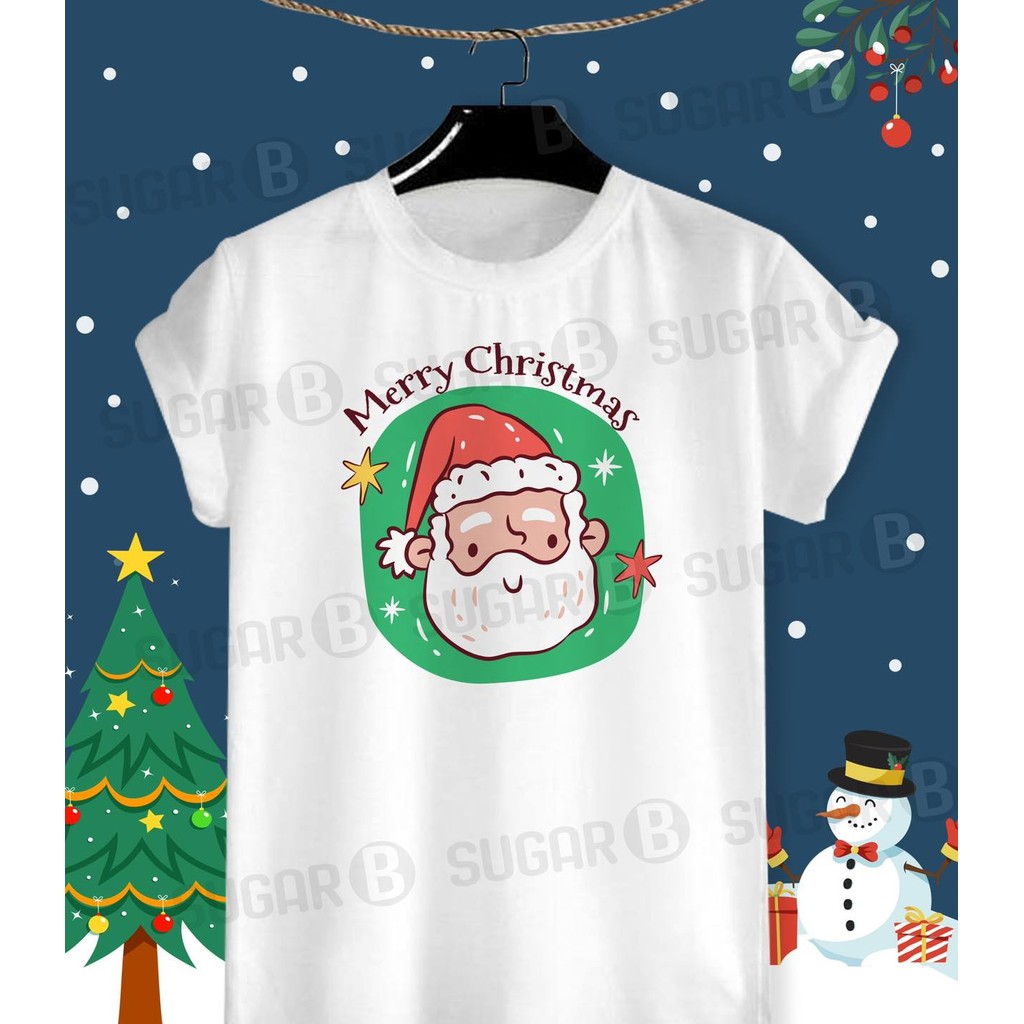 เสื้อยืดวัน คริสต์มาส Merry Christmas & HNY 2025 ผ้า TK ใส่สบาย สีสันสดใส ไม่ยืดไม่ย้วย