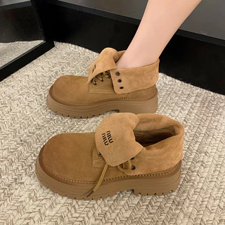 รองเท้าบูทมาร์ติน Boots Casual Round Toe กันลื่นซิป
