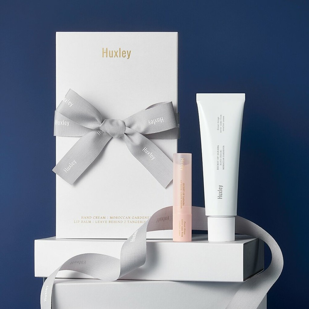 [Olive Young] Huxley Hand Cream & Lip Balm Duo - Moroccan Linen, Tangerine Peel, Pinch of Spice, Fez