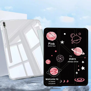 เคส Galaxy Tab  S6 lite S10+ A8 A9 S7 S8 + S9 S7FE S9 ultra 14.6  Y fold องศาหมุน วัสดุอะคริลิ หลังโปร่งใส