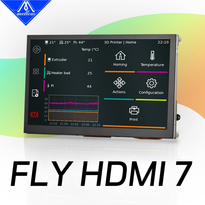 Mellow Fly HDMI7 จอแสดงผล LCD HDMI หน้าจอสัมผัสสําหรับ DIY 3D ชิ้นส่วนเครื่องพิมพ์ VzBoT Voron อุปกรณ์เสริมสําหรับ Raspberry Pi Fly Pi C8 Lite2
