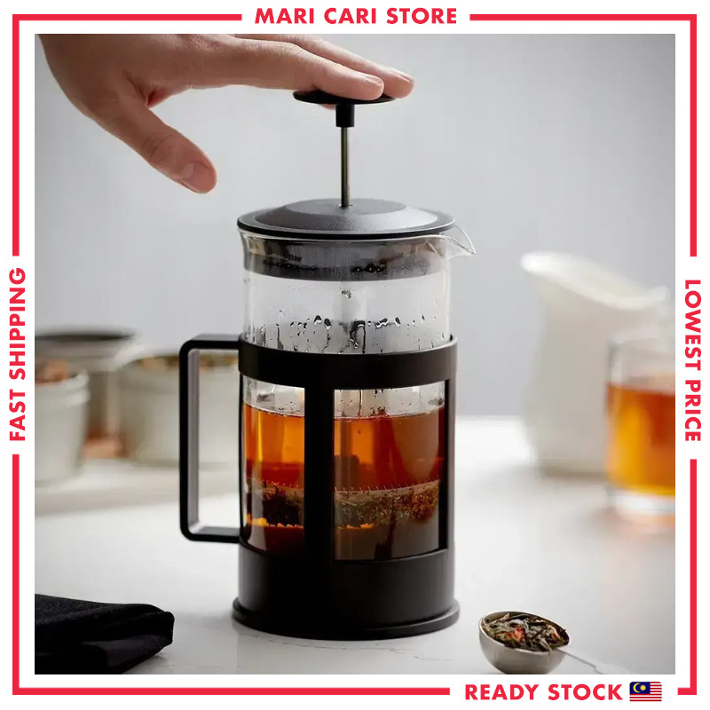 French Press เครื่องชงกาแฟ 350ml 600ml 1000ml 304 หม้อกาแฟสแตนเลส Pembancuh Kopi กาน้ําชากรอง 壶 法 กาแฟ