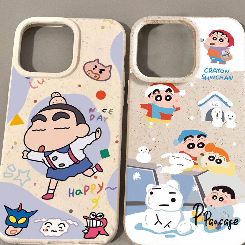 น่ารัก Crayon Shin-chanเข้ากันได้เคสไอโฟน16 13 11 15 XR 14 12 Pro Max 16 11 14 15 Pro 6s 6 7 8Plus XS X MAX SEมนุษย์หิมะ