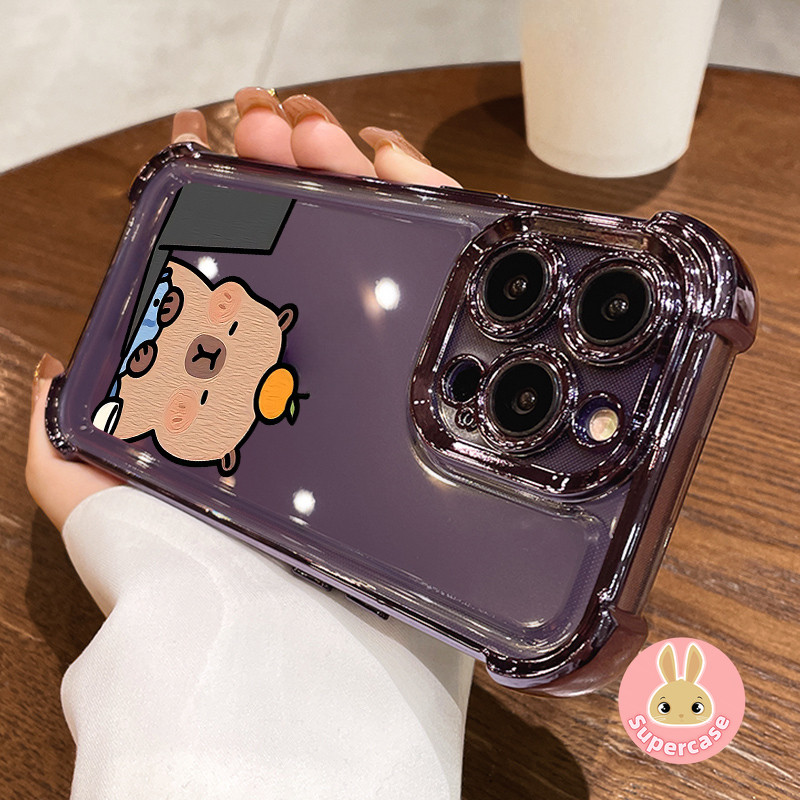 แฟชั่นน่ารัก Capybara ทํางานเคสโทรศัพท์สําหรับ Vivo V40 Lite X200 Pro Mini Y300 Y200 Pro Y100i Y20 Y20i Y20S Y38 5G Y18 4G V29E การ์ตูนสัตว์กันกระแทกกลับกรณี - รูปที่ 3