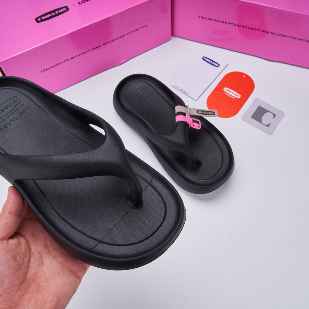 100twatoe Flip-Flops หนาSoled เพิ่มความสูงสุภาพสตรี Influencer Soft-Soled รองเท้าแตะรองเท้าแตะ