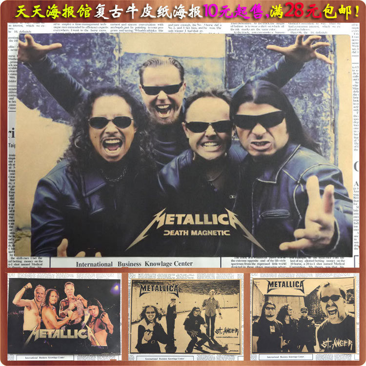 Metallica Metallica Retro กระดาษคราฟท์ Nostalgic Rock โปสเตอร์บาร์หอพักภาพวาดตกแต่งห้องพัก