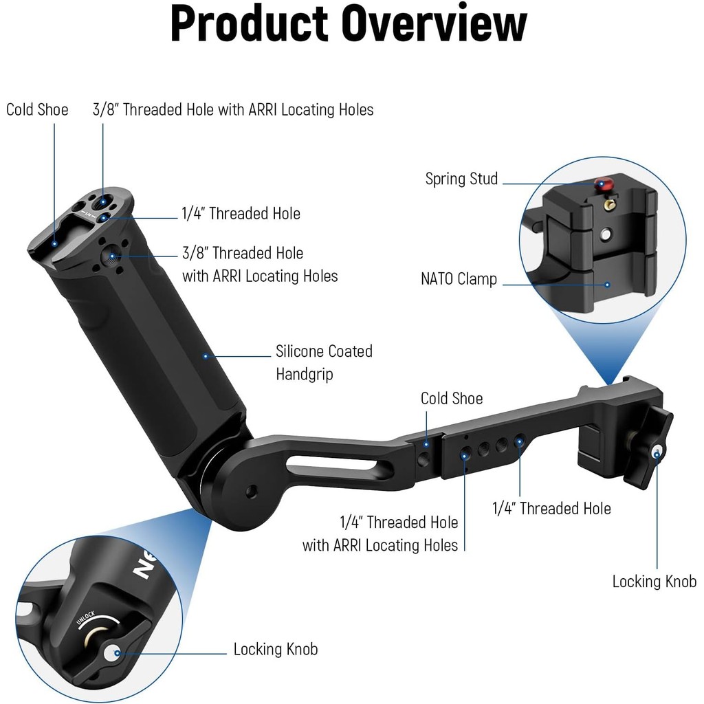 Needer ST49 ด้ามจับสลิงแบบปรับได้สําหรับ DJI RS 2 RSC 2 RS 3 RS 3 Pro