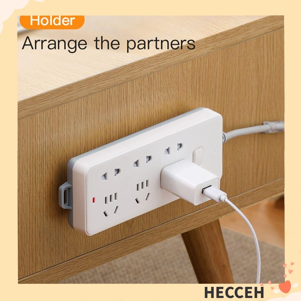 Hecceh ที่ยึดรางปลั๊กไฟ Punch-free Self-Adhesive Home Decor Wall Fixer ชั้นเก็บของติดผนัง