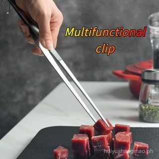 Stainless Steel Kitchen Tongs & Professional Long-Handle Tweezers for BBQ, Pasta & Fine Foods