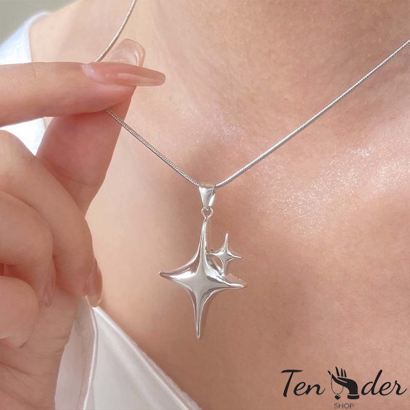 COD-ส่งเร็วจากไทย ผิดปกติ, ส่วนบุคคล, สร้อยคอ, ผู้หญิง, Ins, high-end, สร้อยคอ, Y2K, Pentagram, จี้, สร้อยคอ-Tender