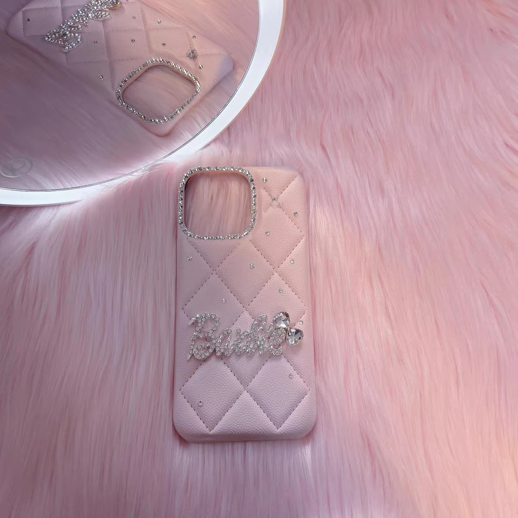 Premium Seriesbarbie-inspired Pink Rhinestone เคสโทรศัพท์ – ฝาครอบหนังแท้ประกายสําหรับ iPhone 16 15 14 13 12 11 Series, Girly Glamorous อุปกรณ์เสริมสําหรับผู้หญิงและวัยรุ่น ราคา ถูกที่สุด ดีลบีเคเค แกลเลอรีภาพที่ 3
