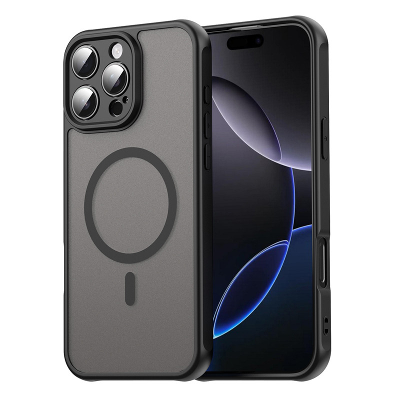 สําหรับ iPhone 16 15 14 13 Pro Max 16 Plus กรณี ELVEV กึ่งโปร่งใส Frosted Matte PC + TPU ป้องกันลายนิ้วมือฝาครอบโปร่งแสง