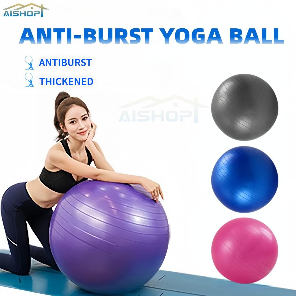 [ผู้ขาย SG]ลูกบอลออกกําลังกายลดน้ําหนัก Bola Yoga Fitness Yoga Ball Anti-Burst Yoga Ball หนา Stabili